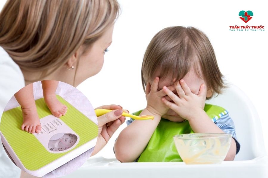 Trẻ biếng ăn dẫn đến thể trạng gầy yếu, nhẹ cân