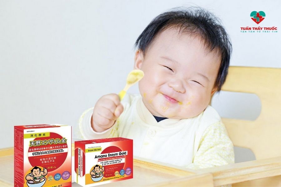 Bé 1 tuổi cần ăn gì để tăng cân: cốm tiêu hoá Amano Enzym Gold