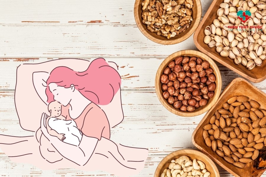 Bà bầu mới sinh nên ăn gì: Các loại hạt