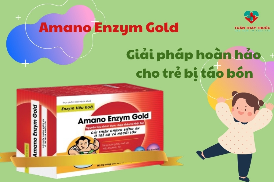 Cách trị táo bón cho trẻ ăn dặm: Cho trẻ ăn cốm tiêu hóa Amano Enzym Gold