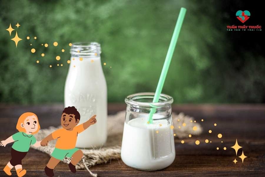 Ăn gì bổ sung vitamin D: Cho trẻ uống sữa