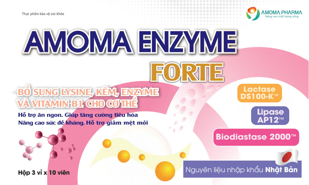 AMOMA Enzyme Forte bổ sung lợi khuẩn và enzyme hỗ trợ tiêu hóa cho người lớn tuổi