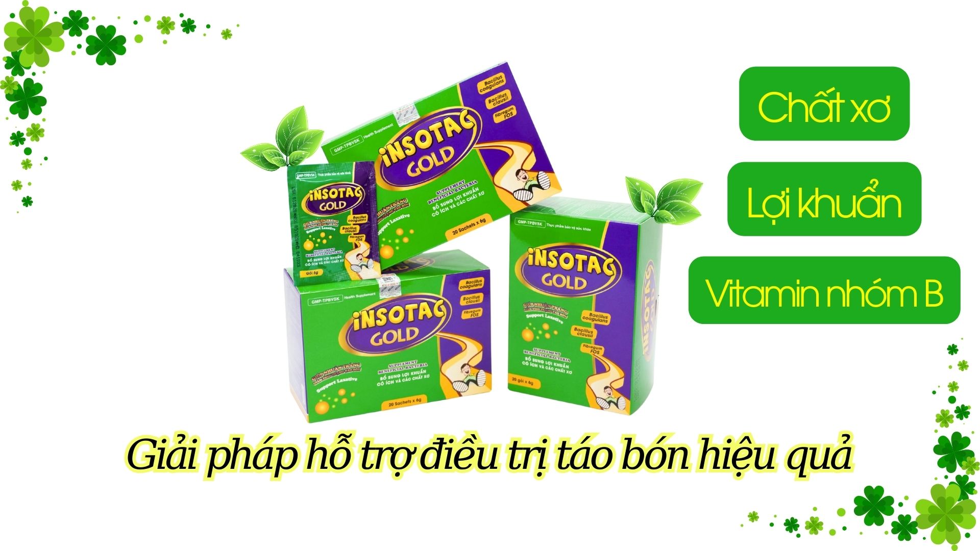 Insotac Gold chất xơ hòa tan hỗ trợ nhu động ruột giúp đi tiêu đều đặn